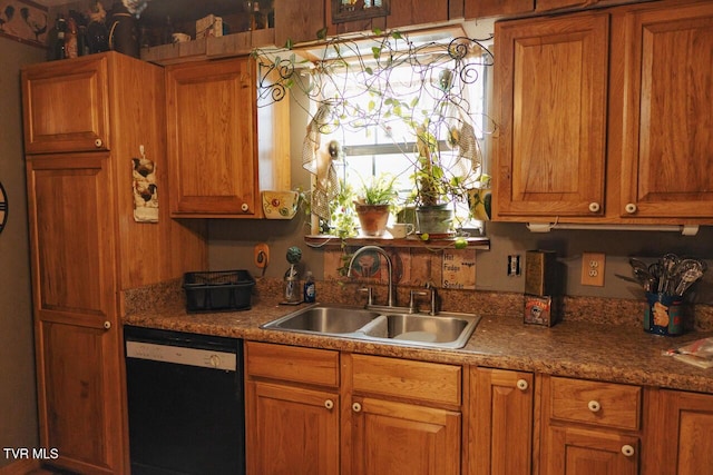 3504 James Phillips Way, Sevierville, TN 37876 - kitchen featuring black dishwasher and brown cabinets