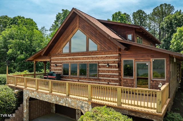 289 Harbor View Rd, Butler, TN 37640 - rear view of property with a wooden deck