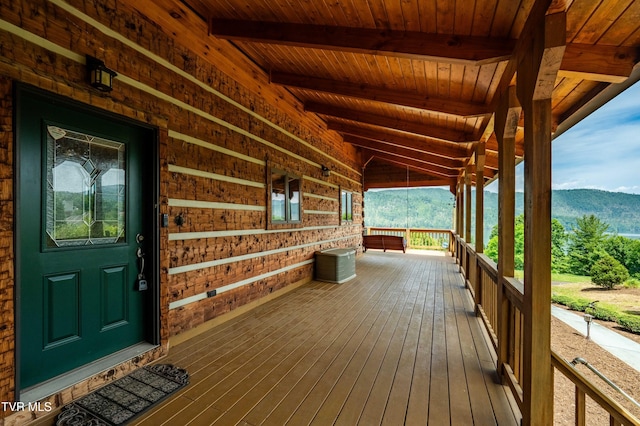 289 Harbor View Rd, Butler, TN 37640 - wooden porch with a mountain view
