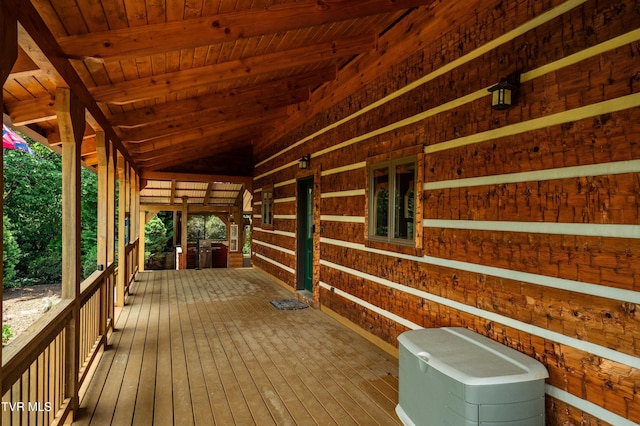289 Harbor View Rd, Butler, TN 37640 - wooden terrace featuring an exterior structure