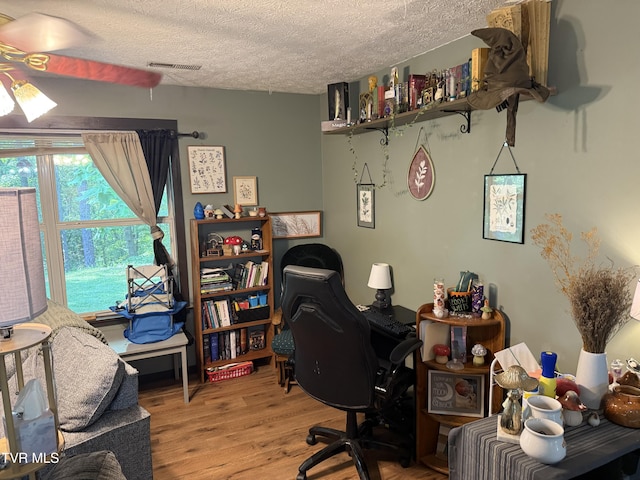 3516 James Phillips Way, Sevierville, TN 37876 - home office featuring a textured ceiling and wood finished floors