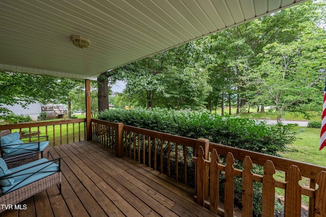 149 Cochran Rd, Jonesborough, TN 37659 - wooden terrace with a yard