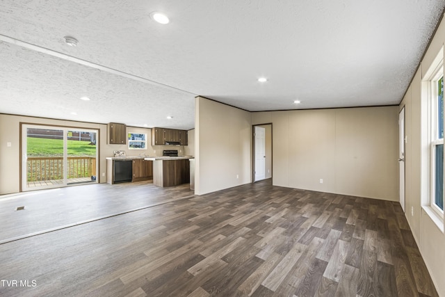 1826 Loop Rd, Lafollette, TN 37766 - unfurnished living room with dark wood-type flooring and recessed lighting