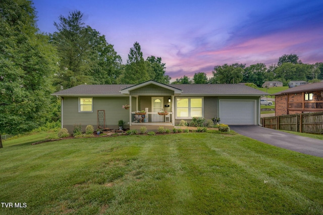 1933 Sand St, Kingsport, TN 37660 - single story home with driveway, a porch, and a garage