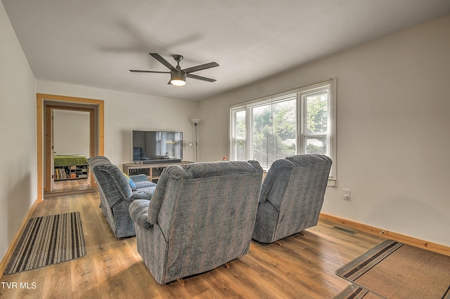 524 Boring Chapel Rd, Gray, TN 37615 - living area featuring ceiling fan and wood finished floors