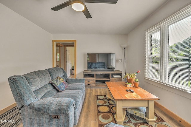 524 Boring Chapel Rd, Gray, TN 37615 - living area featuring wood finished floors and a ceiling fan