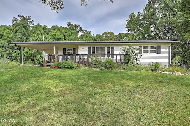 524 Boring Chapel Rd, Gray, TN 37615 - view of front of property with a front yard and a deck