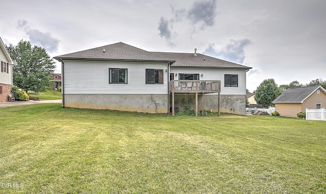 55 Farmstead Ln, Jonesborough, TN 37659 - back of property featuring a lawn and roof with shingles
