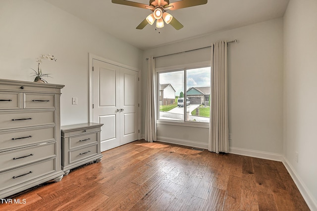 55 Farmstead Ln, Jonesborough, TN 37659 - unfurnished bedroom with light wood-type flooring, a closet, and ceiling fan