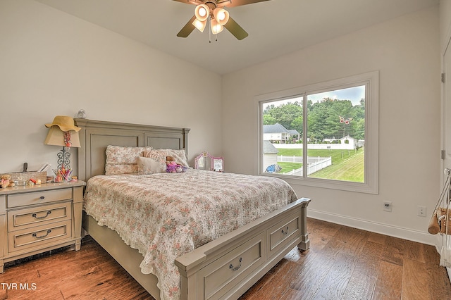 55 Farmstead Ln, Jonesborough, TN 37659 - bedroom with dark wood-type flooring and a ceiling fan