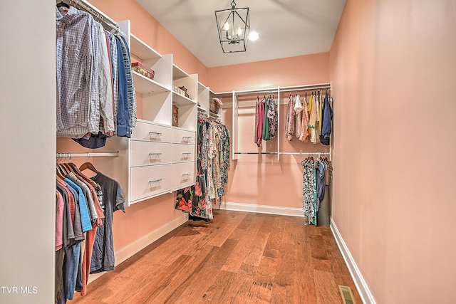 55 Farmstead Ln, Jonesborough, TN 37659 - spacious closet with wood finished floors and a chandelier