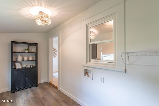 2637 Bay St, Bristol, TN 37620 - entryway featuring a chandelier and wood finished floors