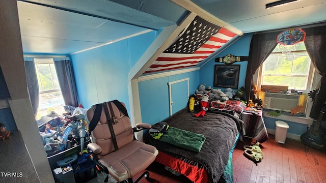 3135 3rd Ave, Saint Paul, VA 24283 - bedroom featuring hardwood / wood-style flooring, cooling unit, and lofted ceiling