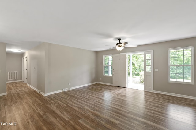 113 Paul Mathes Rd, Chuckey, TN 37641 - empty room with a ceiling fan and dark wood-style floors