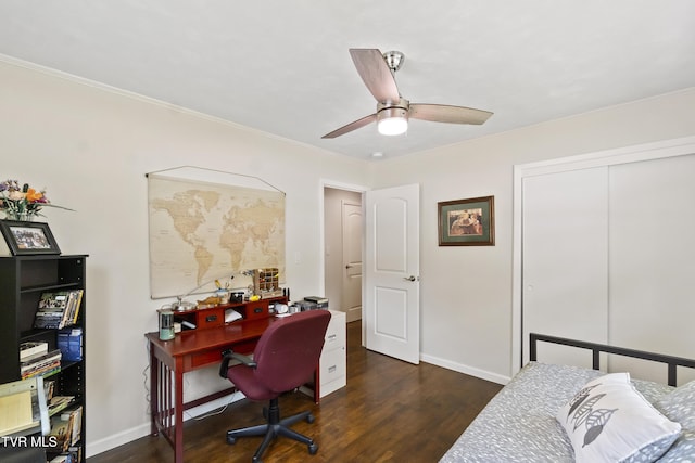 1908 Old Tusculum Rd, Greeneville, TN 37745 - office with wood finished floors, a ceiling fan, and crown molding