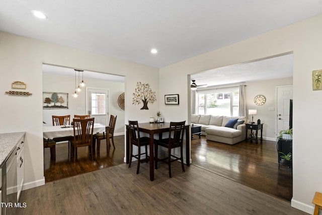 1908 Old Tusculum Rd, Greeneville, TN 37745 - dining room featuring dark wood-style flooring and recessed lighting