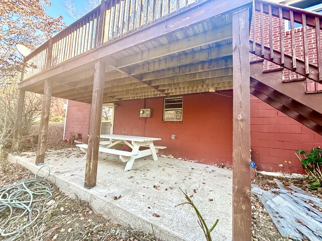 6361 Dr Thomas Walker Rd, Rose Hill, VA 24281 - view of patio featuring stairway and a wooden deck