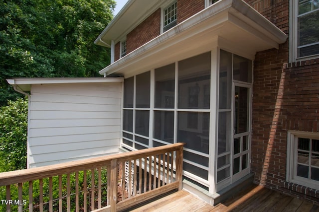 940 Park St, Bristol, VA 24201 - wooden terrace featuring a sunroom