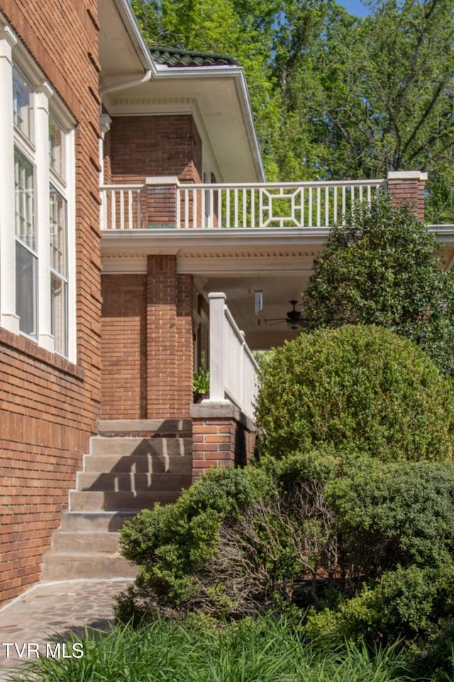 940 Park St, Bristol, VA 24201 - entrance to property with a balcony and brick siding