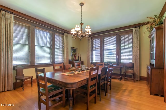 940 Park St, Bristol, VA 24201 - dining room with a chandelier and light wood-style flooring