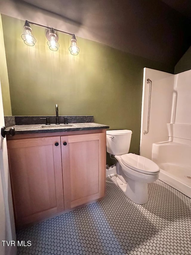 461 S Shady Ave, Damascus, VA 24236 - bathroom with vanity, a shower, and tile patterned flooring