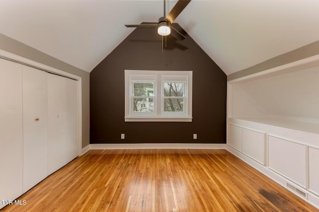 461 S Shady Ave, Damascus, VA 24236 - additional living space featuring light wood finished floors, a ceiling fan, and vaulted ceiling