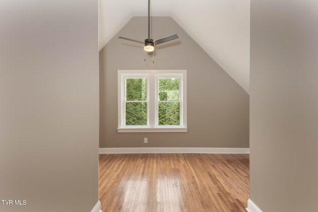 461 S Shady Ave, Damascus, VA 24236 - bonus room with light wood finished floors, vaulted ceiling, and a ceiling fan