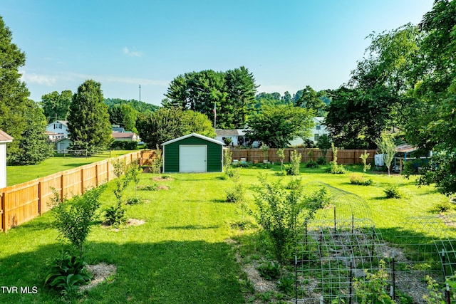 461 S Shady Ave, Damascus, VA 24236 - fenced backyard with a shed, a detached garage, and view of scattered trees