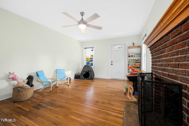 461 S Shady Ave, Damascus, VA 24236 - living area with hardwood / wood-style floors and a ceiling fan