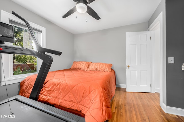 461 S Shady Ave, Damascus, VA 24236 - bedroom with hardwood / wood-style floors and a ceiling fan