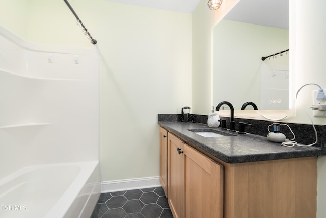 461 S Shady Ave, Damascus, VA 24236 - bathroom featuring vanity, tile patterned flooring, and bathtub / shower combination