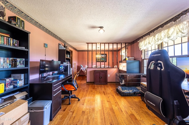 274 Hickam Orchard Rd, Kingsport, TN 37660 - office area with a textured ceiling and wood finished floors