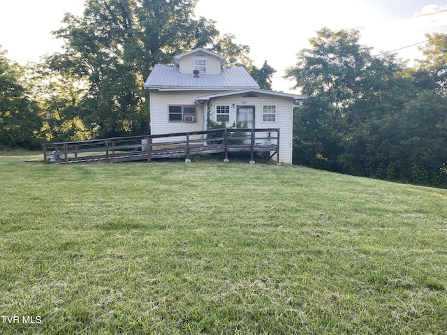 1959 Boones Creek Rd, Jonesborough, TN 37659 - rear view of property with a wooden deck and a metal roof