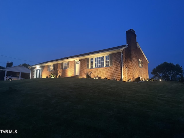 908 Middle Ave, Marion, VA 24354 - ranch-style home with a chimney and brick siding