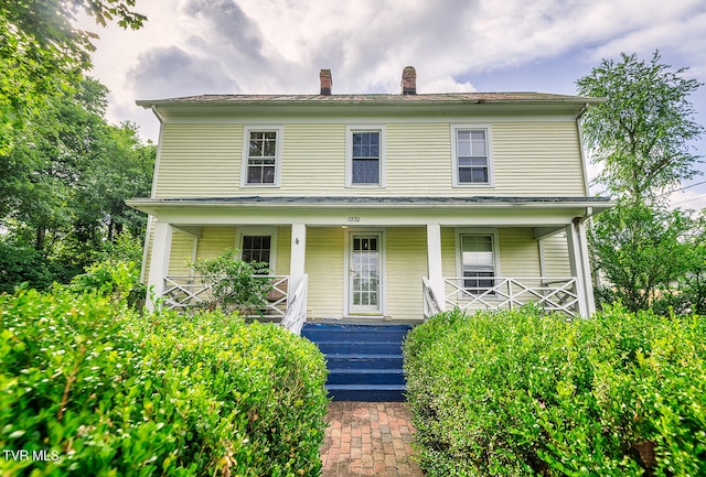 1330 Carroll Creek Rd, Gray, TN 37615 - view of front of property with a porch and a chimney