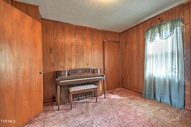 325 Cove Creek Rd, Roan Mountain, TN 37687 - sitting room with wooden walls and carpet floors