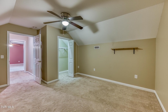 603 Stratford Ct Unit 603, Gray, TN 37615 - bonus room featuring a ceiling fan, vaulted ceiling, and light colored carpet