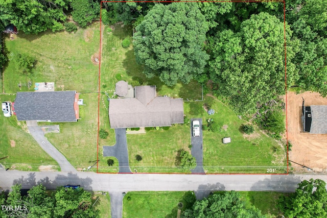 126 Poplar Hill Dr, Johnson City, TN 37604 - aerial view of property and surrounding area featuring property parcel outlined