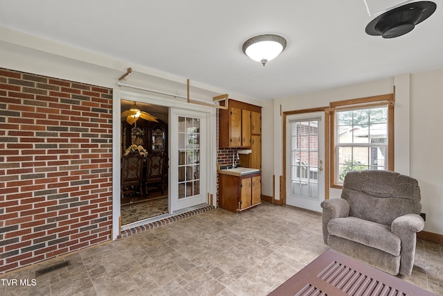 126 Poplar Hill Dr, Johnson City, TN 37604 - living area with stone finish flooring and baseboards