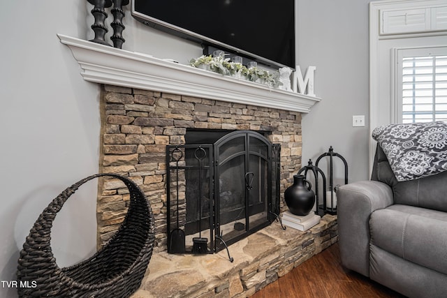 1124 Martingale Sq, Kingsport, TN 37663 - detailed view of wood finished floors and a stone fireplace