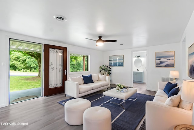 265 Hightop Rd, Midway, TN 37809 - living room with wood finished floors and a ceiling fan
