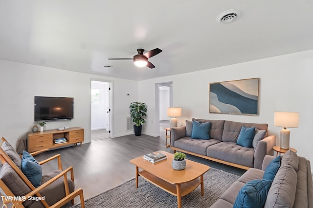 265 Hightop Rd, Midway, TN 37809 - living area featuring wood finished floors and a ceiling fan