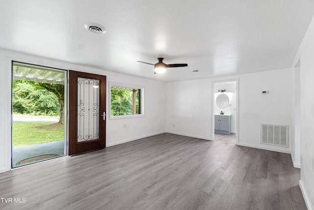 265 Hightop Rd, Midway, TN 37809 - entryway featuring wood finished floors and ceiling fan