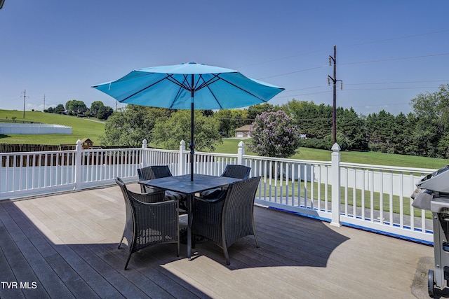 305 Emerald Chase Cir, Johnson City, TN 37615 - wooden deck with a lawn and outdoor dining space