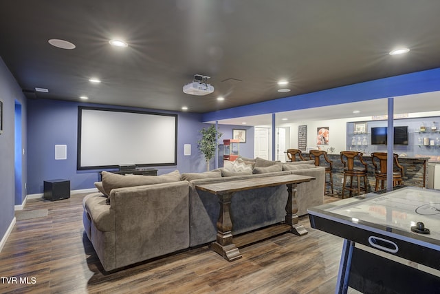 305 Emerald Chase Cir, Johnson City, TN 37615 - cinema featuring wood finished floors, recessed lighting, and bar area