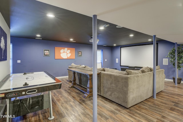 305 Emerald Chase Cir, Johnson City, TN 37615 - cinema room with wood finished floors and recessed lighting