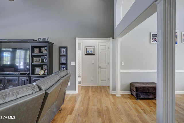 305 Emerald Chase Cir, Johnson City, TN 37615 - living room with a towering ceiling and light wood-type flooring