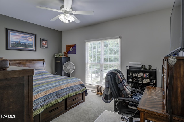 305 Emerald Chase Cir, Johnson City, TN 37615 - carpeted bedroom with an office area and a ceiling fan