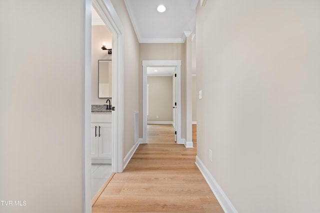 1308 Walnut Grove Rd, Jonesborough, TN 37659 - hallway with ornamental molding and light wood-style flooring
