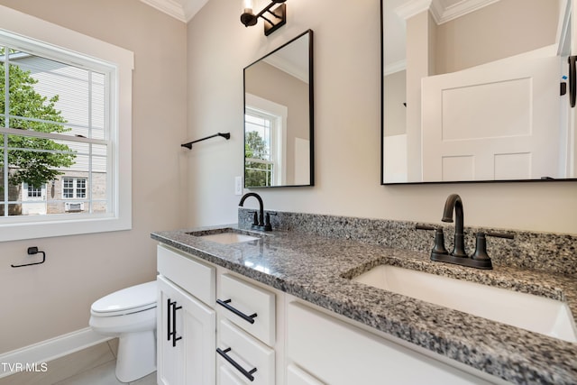 1308 Walnut Grove Rd, Jonesborough, TN 37659 - full bath with crown molding, double vanity, and tile patterned flooring